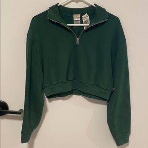 Levi's Dark Green Women's Quarter-Zip Sweatshirt